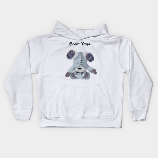 Bear Yoga Kids Hoodie by msmart